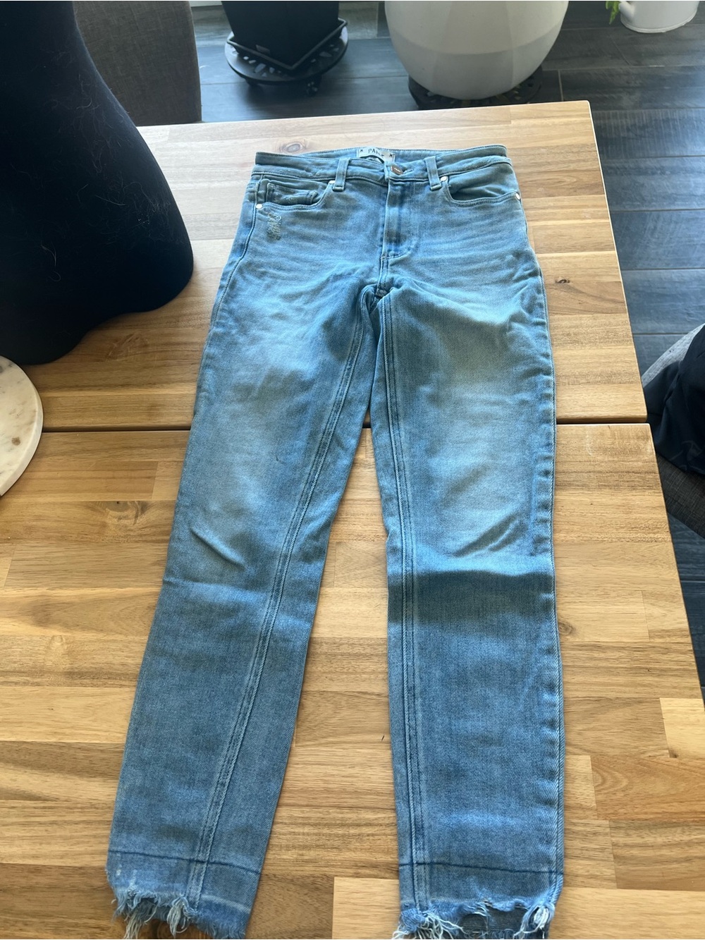 PAIGE Slim Straight Jeans in Light Blue Wash